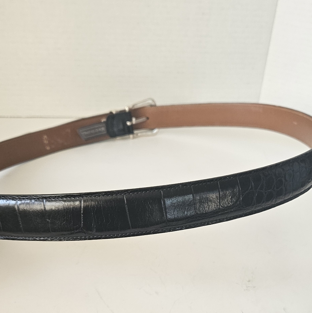 Trafalfar Black Croc Embossed Mens‎ Leather Belt Size 44 - Picture 7 of 10